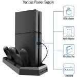 Wholesale Cooling Fan Vertical Stand for PS4 Slim/Pro/Regular Playstation 4 with Controller Charging Station Dual Charger Indicator USB Ports for DualShock 4 Wireless Controllers